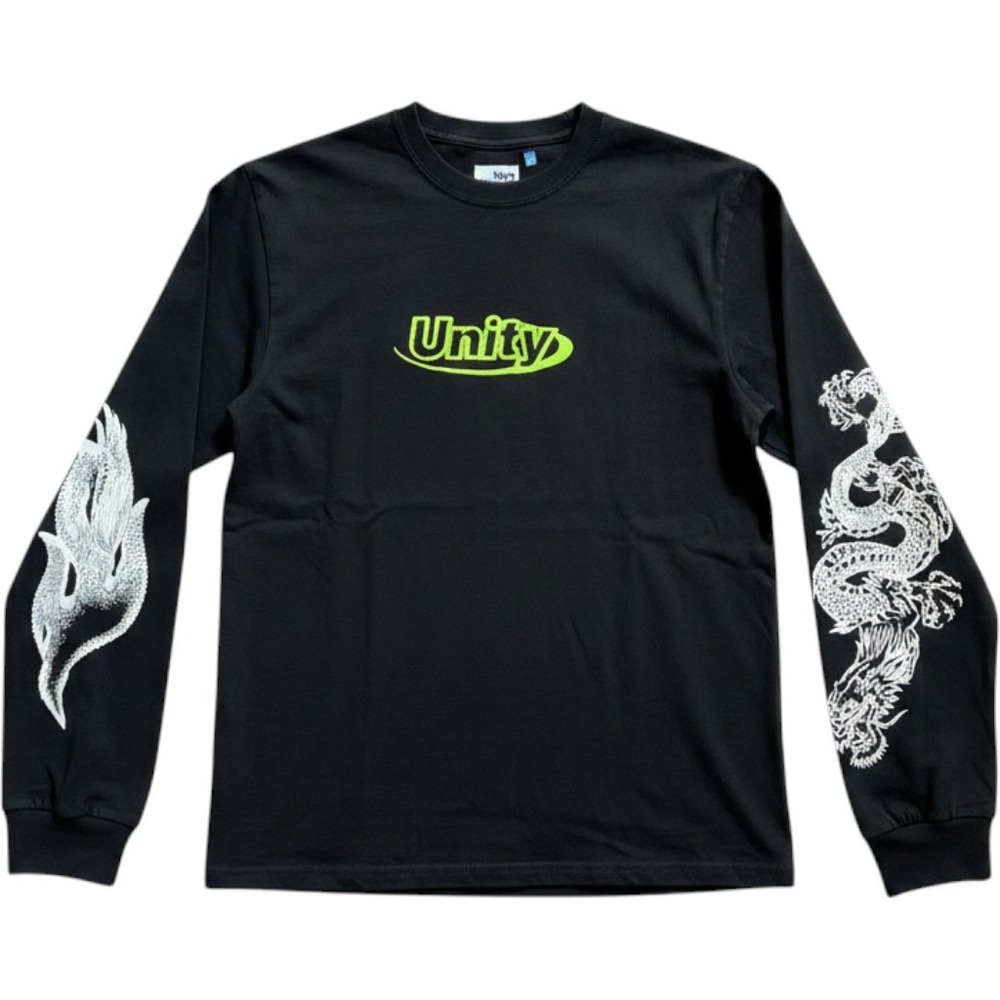 H2 Heron Preston HM Unity Dragon Graphic Long Sleeve Double Shirt Black Medium